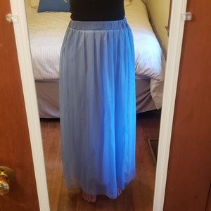 Flowy, long blue skirt